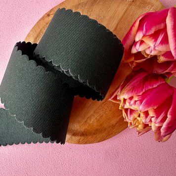 Корейська стрічка 40мм темно зелена одс07 фото