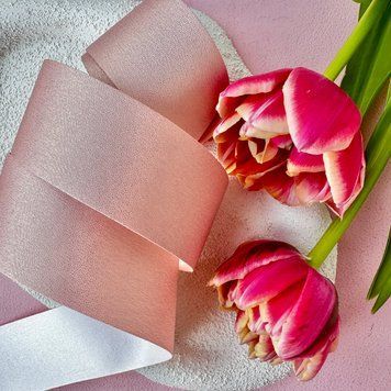 Стрічка Рожева з блиском 38мм одс09 фото